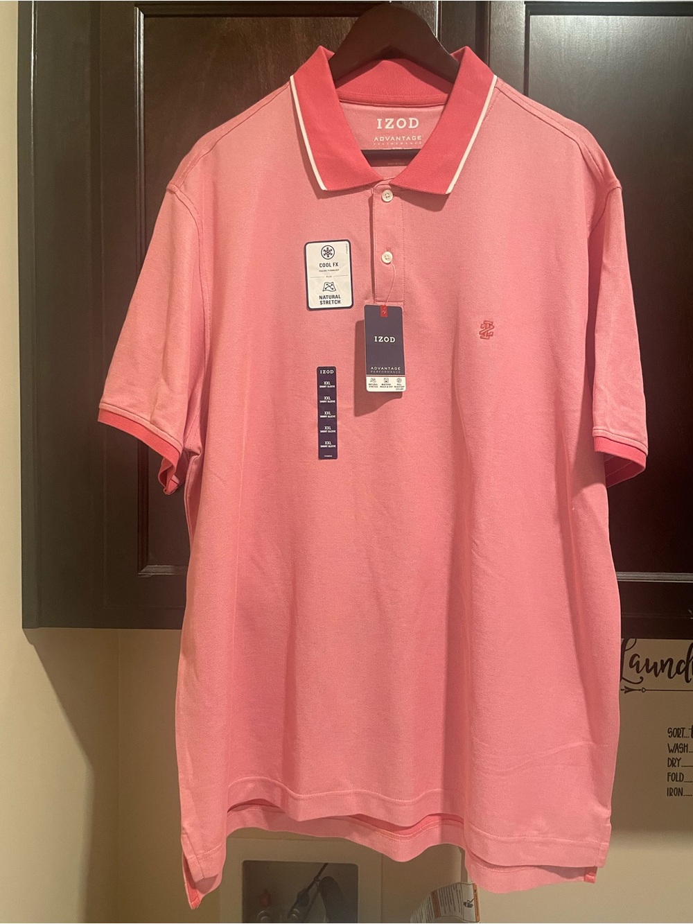 NWT Izod Advantage Pink Polo XXL Deadstock 2023